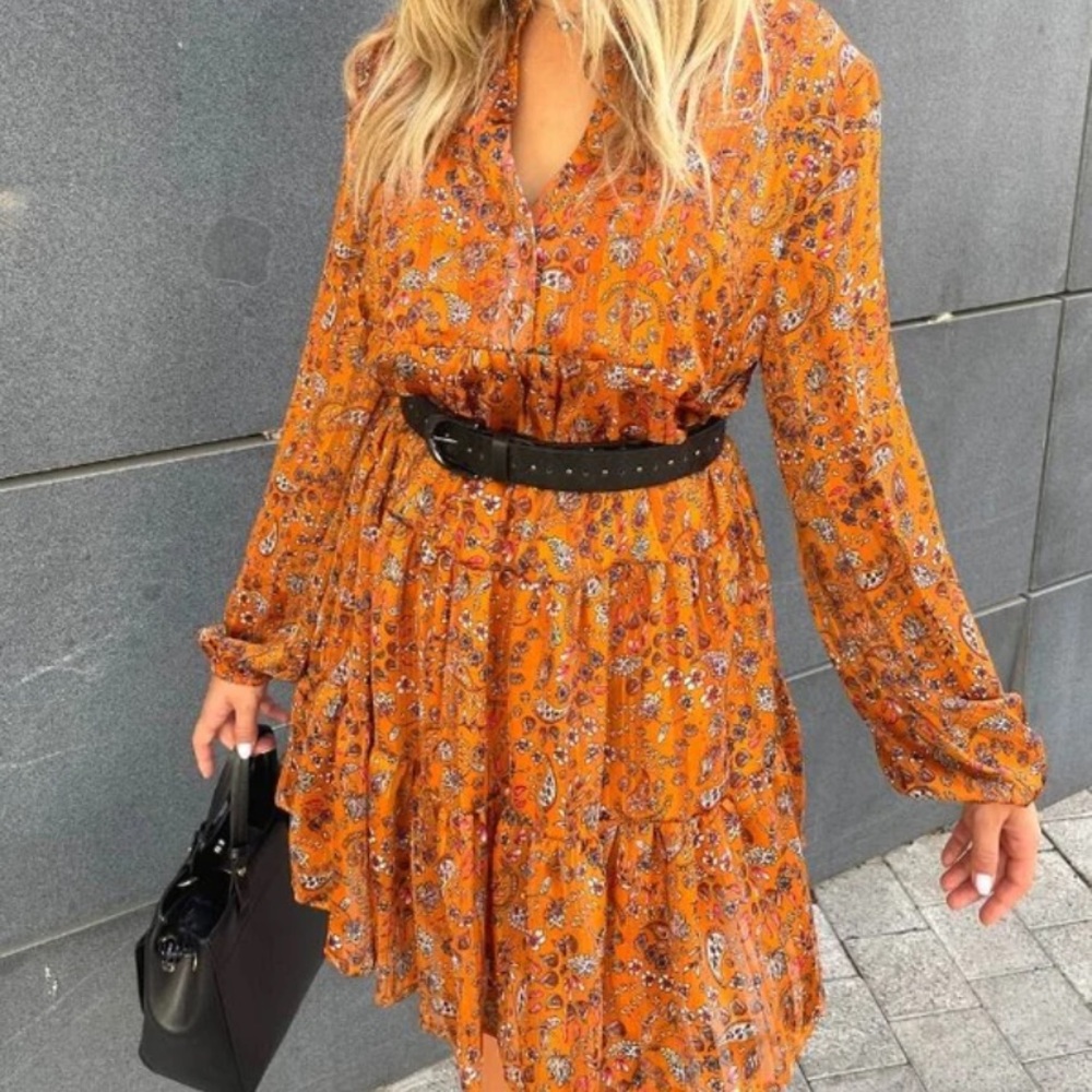 PAISLEY RUSTED ORANGE DRESS